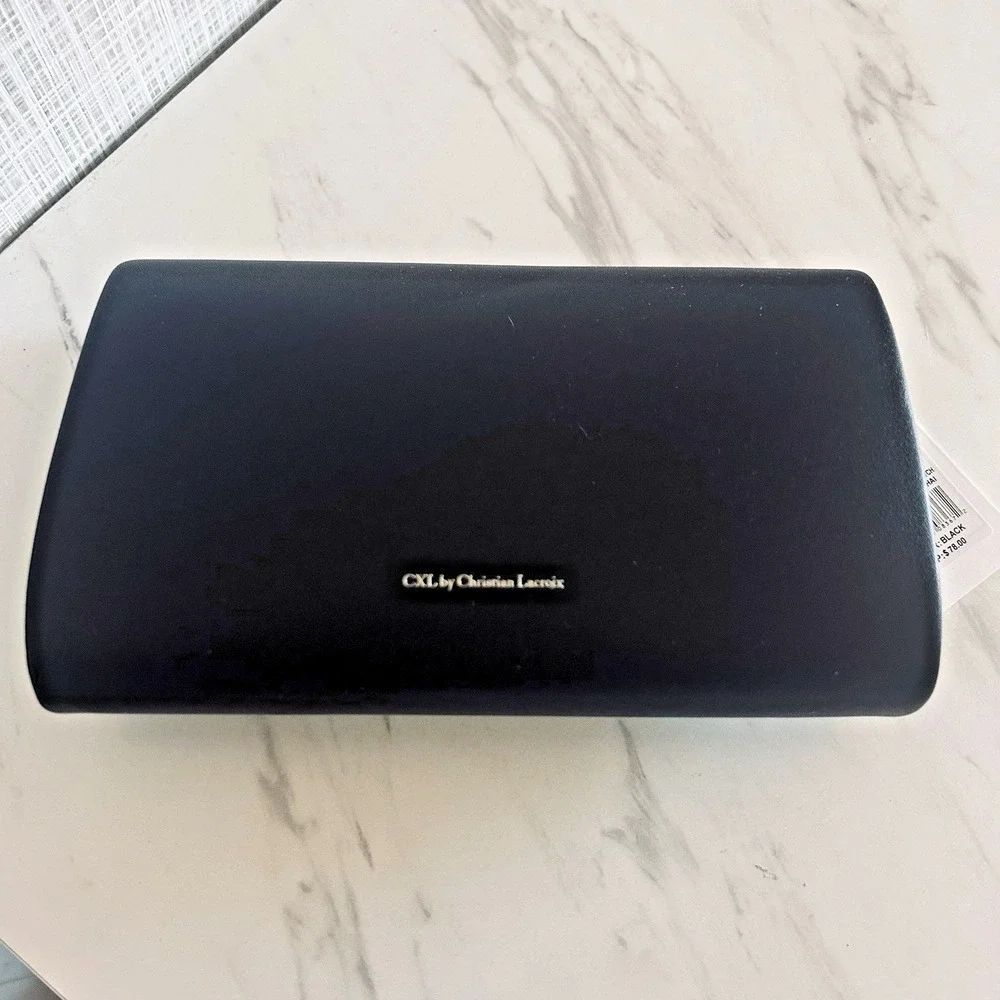 Clutch CXL By Christian‎ Lacroix Logo Black Clutch NO CHAIN Snap New $78 MSRP